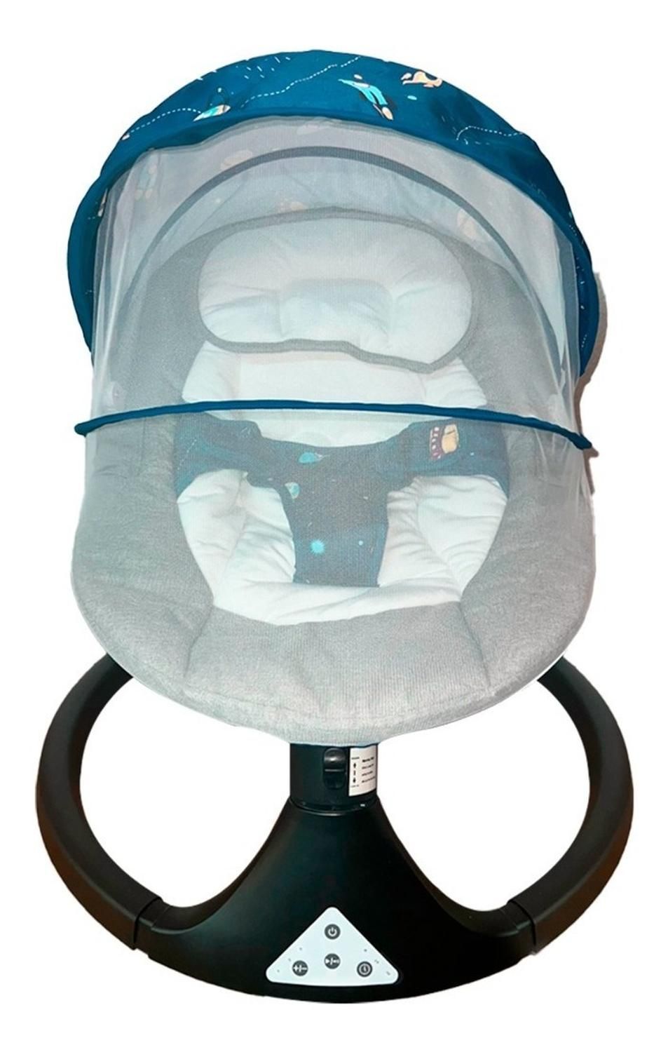 Silla Cuna Mecedora Automática Bebe Control Remoto Azul-0